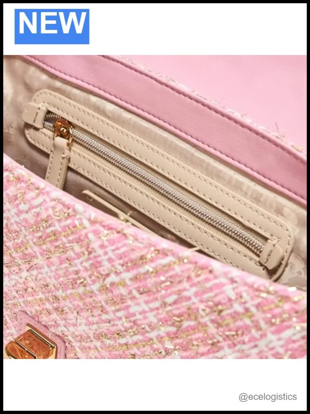 Tweed Shoulder Bag Satchel Designer Handbag Women's